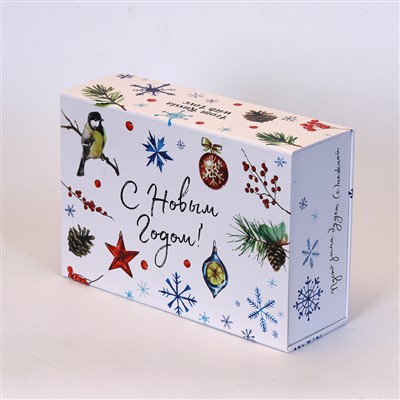 Cute Jingle Bell White Magnetic Folding Gift Box For Kid's Christmas Gift