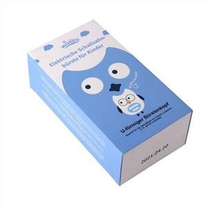 Cute Kids ​toothpaste And Electric Toothbrush Cartoon Packaging Box Blue Pull Out Drawer Gift Box Custom