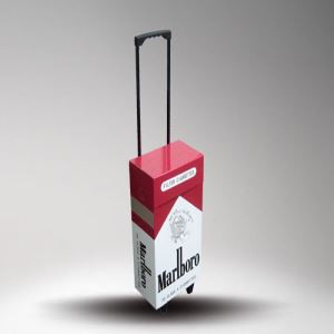 Recyclable Cardboard Luggage Trolley For Cigarette, Paper Trolley Box For Exhibition Trade Fair