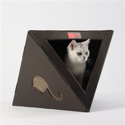 Eco-friendly Luxury Wooden Cat House Scratcher Cardboard Indoor Foldable Animal Pet Cat House