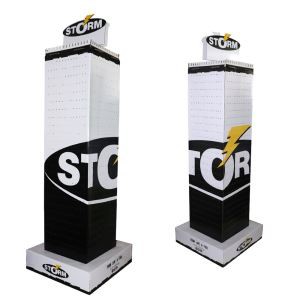 Eco-friendly Material Customized Cardboard Display Stand With Hooks For Electronic Products