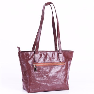 Exquisite And Eco-friendly Brick Red Kraft Paper Handbag