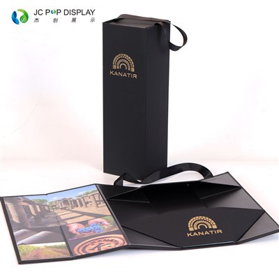 Factory Custom High Quality Champagne Folding Magnetic Gift Box For Wine Glass