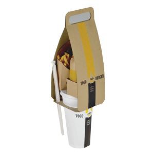 Green Environmental Food Handle Craft Paper Bags