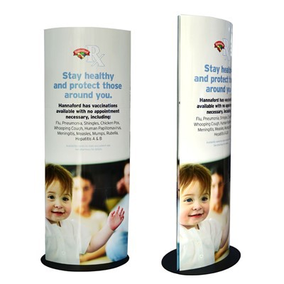 Folding Rotating Cardboard Totem Banner Poster Display Plate For Goods Advertising
