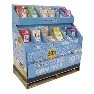 Four Colors Cardboard Display Shelf, Books Display Rack