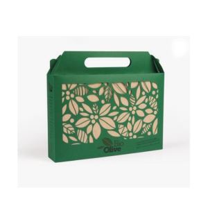 Green Color Hand Held Portable Superior Quantity Paper Packaging Box For Olive/fruit/avocado
