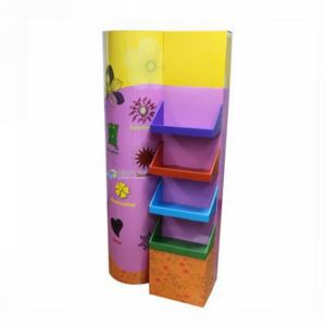 Foldable 4 Pockets Cardboard Display Stand for Candy