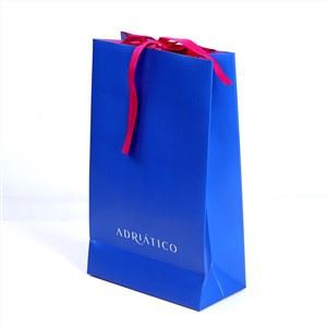 High-end Customized Navy Blue Gift Bags Ribbon Close Bags For Shopping