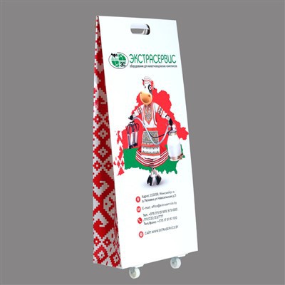 High Quality Paper Roll Trolley Advertising Pos Bag With Wheel Carton Exhibition Trolley Bag