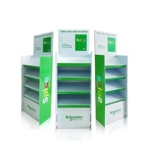 supermarket promotional paper exhibition display stand layered paper display shelf