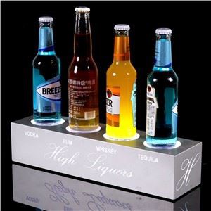 LED Light Acrylic Bottle Display Wood Led Glorifier Wine Display Holder