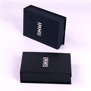 Low Moq Custom Design ​luxury Black Cardboard Magnetic Gift Box For Wallet And Bags