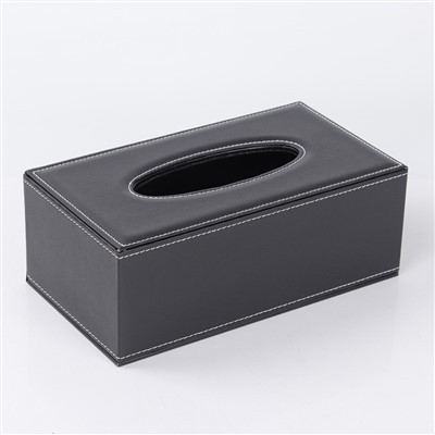 Luxury Black Leather Tissue Box