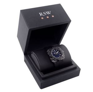 Luxury Deep Black Printing Paper Watch Box,cardboard Watch Box With Insert Cushion