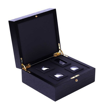 Luxury MDF Laquer Wooden Box Perfume Bottle Packaging Wood Box With Gold Metal Lock