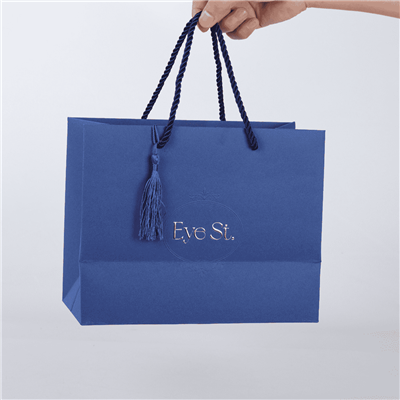 Luxury Recyclable Gift Favour Kraft Paper Bag With Hot Silver Stamping Logo