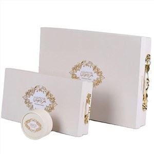 Luxury White Cake Dessert Cardboard Packaging Gift Box ​custom Embossed Logo