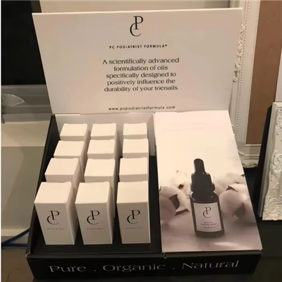 Nail Polish Countertop Display Stand For Cosmetic Paper Corrugated Cardboard Cosmetic Display Stand