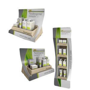New Design Corrugated Counter Top For Cosmetics, Sunscreen Cream,Skin Care Products Display Stand