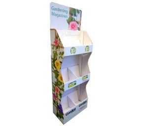 Colorful Printable Corrugated Cardboard Point of Purchase Display,Cardboard Magazine Display Stand