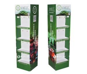 Free Standing 4 Shelves Cardboard Stands Display for Tea Prmotion