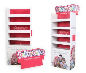 Free Standing Pop Corrugated Cardboard Floor Display Racks for Cake Display