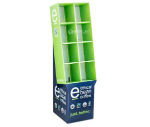 Coffee Point of Sale Corrugated Cardboard Retail Floor Display