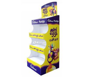 Customized 4 Shelves Cardboard Cake Displays in Supermarket