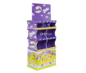 Floor Stand Corrugated Cardboard Display Riser for Milka Promotion