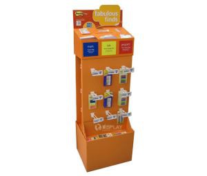 Retail Sotre Peg Hook Cardboard Floor Display Stands