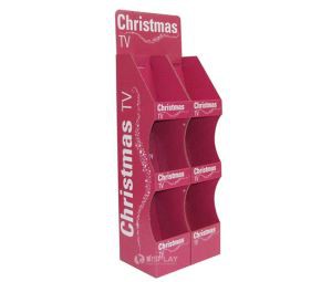 Recycled Heavy Duty Christmas TV Promtoional Cardboard Product Display Stand