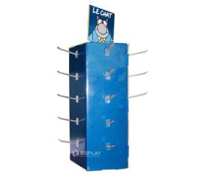 Counter Top Hook Display Stand , Cardboard Counter Top Display with Peg Hooks