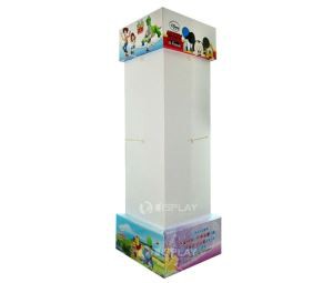 Four Sided Cardboard Floor Display Stand , Floor Peg Hook Displays
