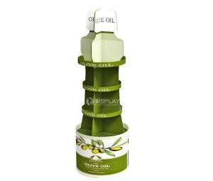 Olive Oil Round Cardboard Advertising Display Stands for Supermarket Promotion