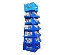 Display Stand Designer Music CDs Promotion Cardboard Floor Display with 4 Shelves