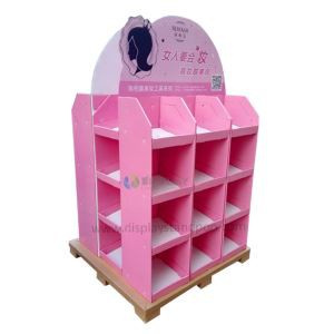Customized Free Standing Supermarket Cardboard Pallet Skirts, Corrugated Pallet Display for Costmetic Promotion
