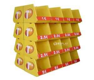 Supermarket Merchandising Corrugated Cardboard Pallet Displays with Stackers