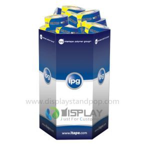 Custom Print Corrugated Cardboard Hexagonal Dump Bins , Hexagonal Cardboard Dump Bin