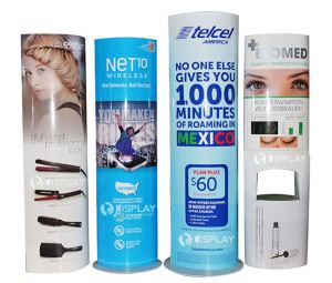 Advertising Cardboard Totem Display Stand Custom Printing