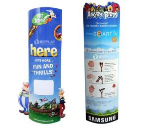 Automatically POP UP Elastic Bands Cardboard Totem Lama for Sumsung New Models Promotion Display