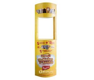 Cardboard totem stand Displays custom print with window