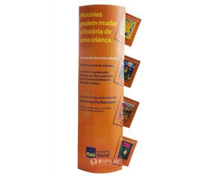 Semi Cylinder Cardboard Totem Stand for Cleaner,Advertising POP Cardboard Display Stand