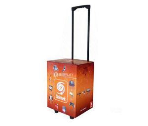 Canton Fair Paper Trolley Box Movable Advertising Lever Box