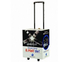 POP Customized Paper Cardboard EXPO BOX with Retractable Handles