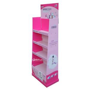 4 Tiers Cardboard Diapers Display Stand,POS Merchandising Display Stand for Baby Products