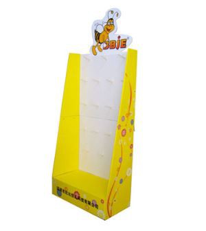 Customized logo size Cardboard paper Display rack with Hooks