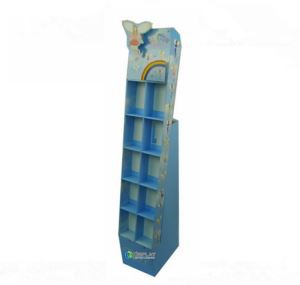 Cmyk Printing Cosmetics Corrugated Cardboard Floor Display Shelf