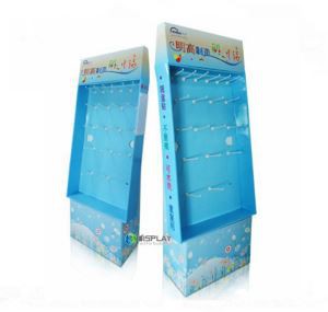 Corrugated Cardboard Floor Standing Display Retail Cardboard Paper Hook Display