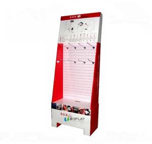 Custom POP Cardboard Floor Hook Display Stand